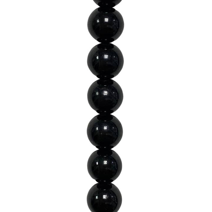 Black Tourmaline - (Polished) - Round/ Smooth for wholesale by The Bead District