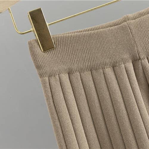 Marayn - Wholesale Top & pants set (NOT Loungewear) – Women's - Chic Korean Style Knit Cardigan WideLeg Pants Set6