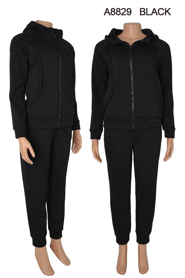 SSImport - Wholesale Lounge Set - Women's - A8829 2PCS/SET HOODIE JACKET AND PANTS MIX SIZES 12SET 0