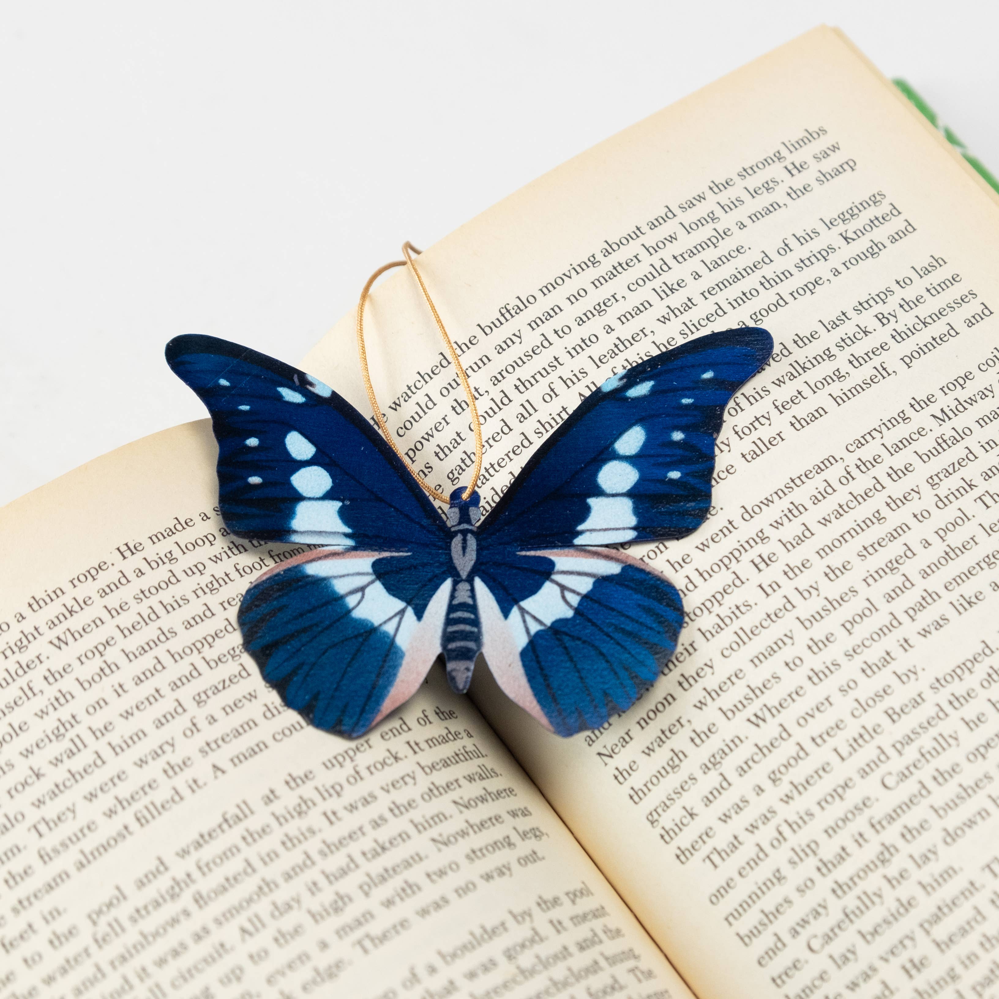 Tulia's Artisan Gallery - Wholesale Bookmark - Blue Morpho Butterfly Ornament + Notecard4