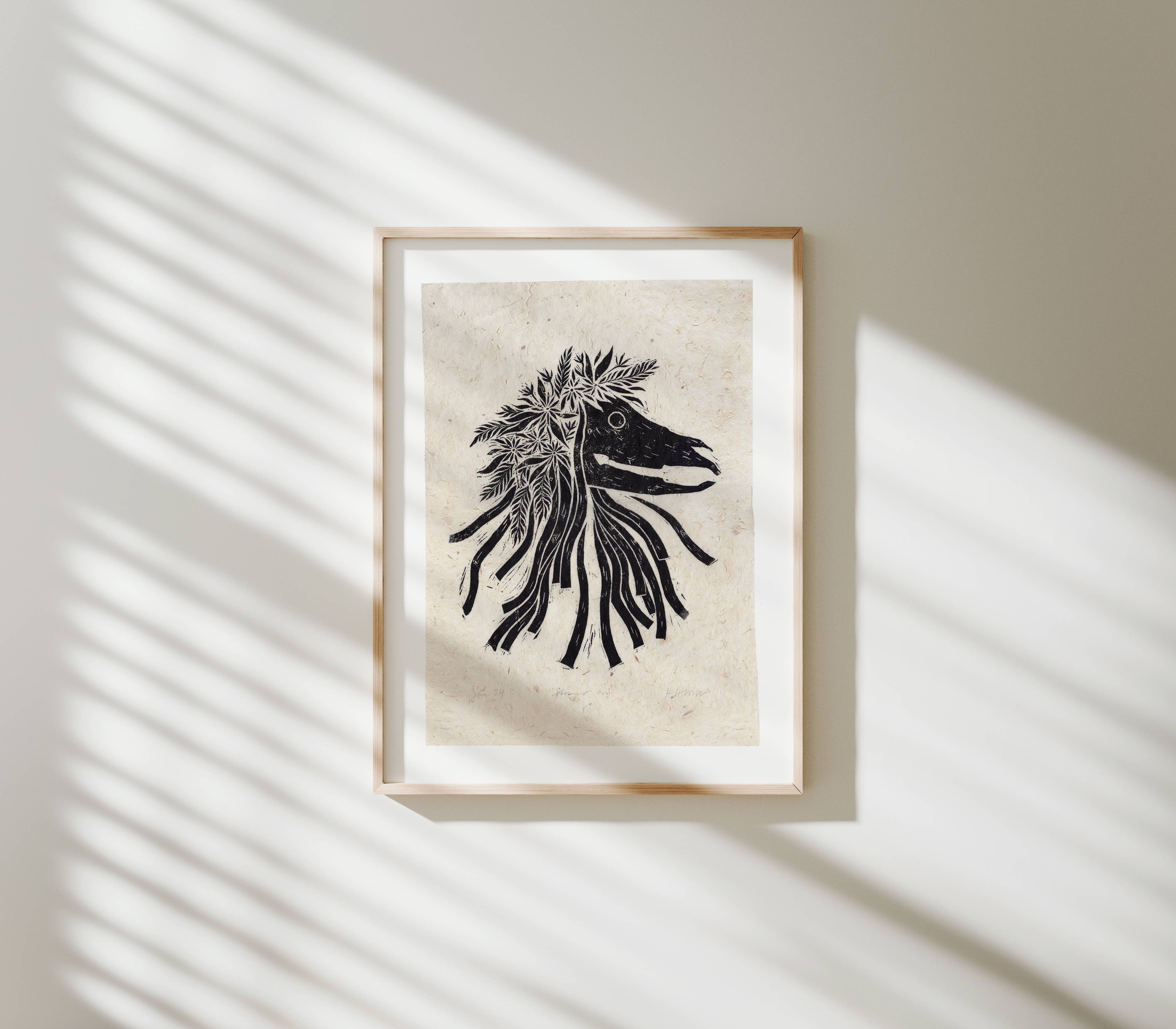 Katia Hinic Studio - Wholesale Art Print - 'Flower Oss' lino print2