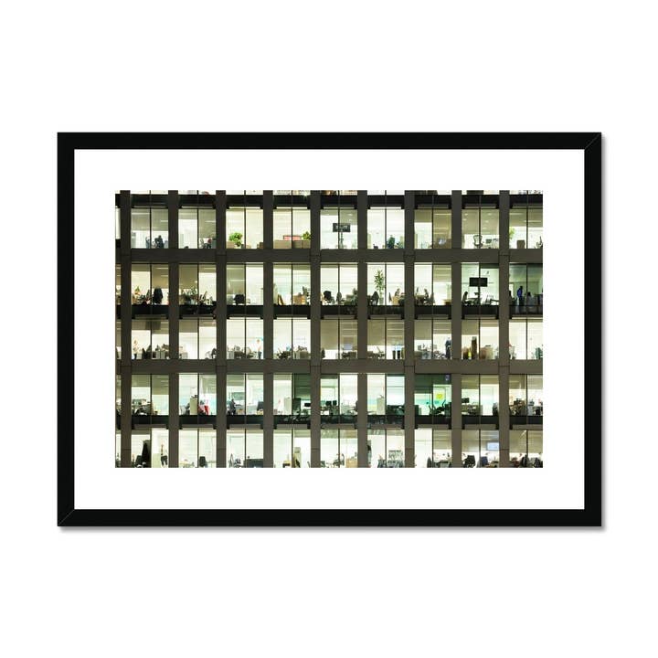Modern kantoor's nachts ingelijste en gemonteerde print voor wholesale door Sorbey