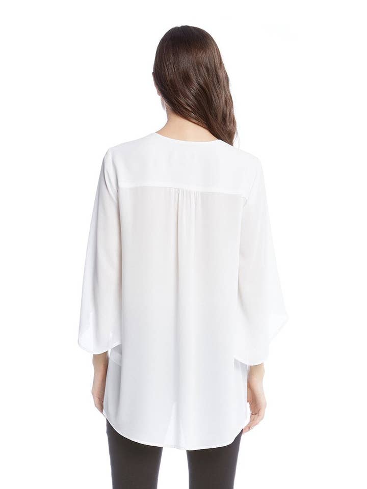 Off White Bracelet Sleeve Asymmetric Top for wholesale on Faire