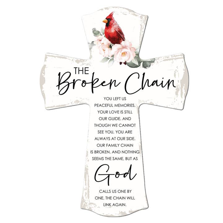 LifeSong Milestones - Wholesale Wall Cross - Cardinal Memorial Wall Cross: The Broken Chain