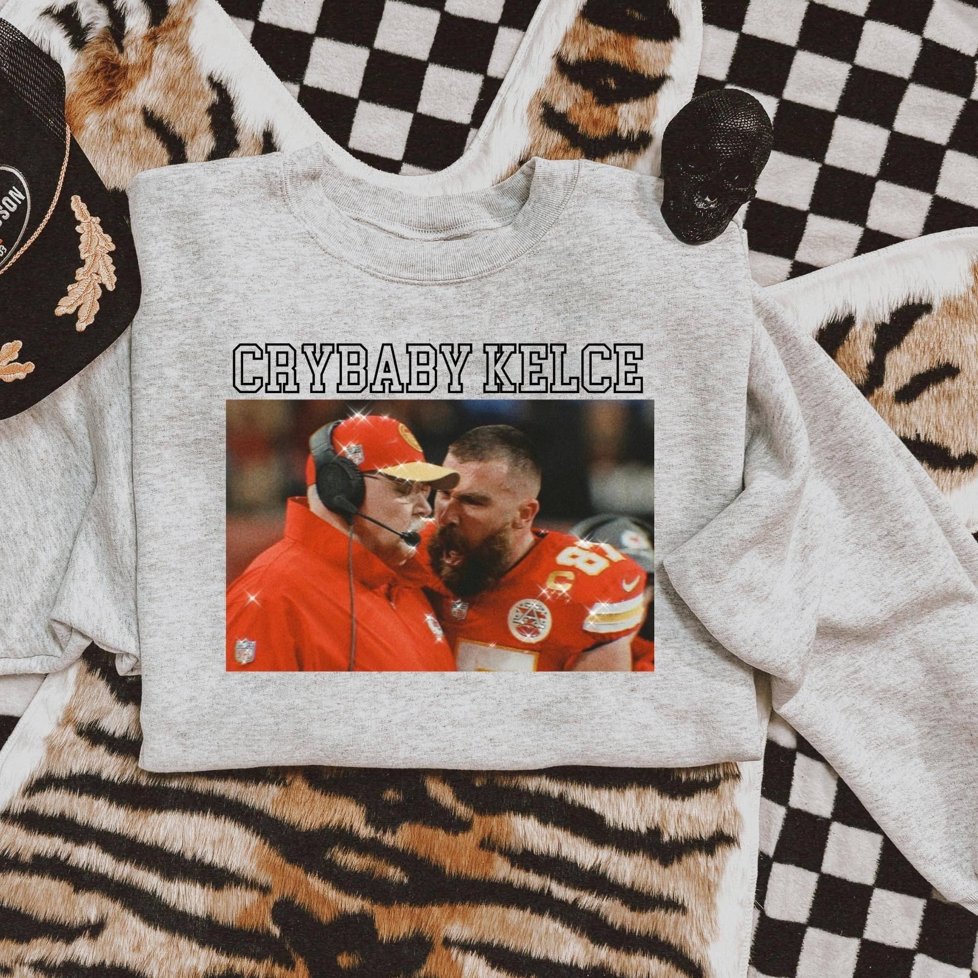 ZZ Threadz - Wholesale Graphic Sweatshirt - Women's - Crybaby Kelce Sweatshirt KC0