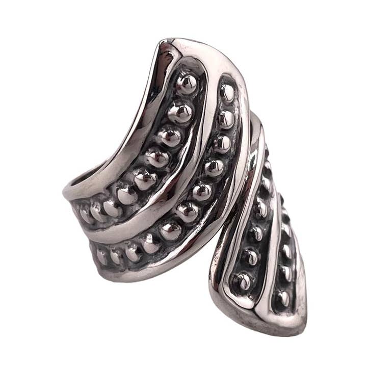 Bague à perles pointillées en argent sterling pour la vente par Select Lines