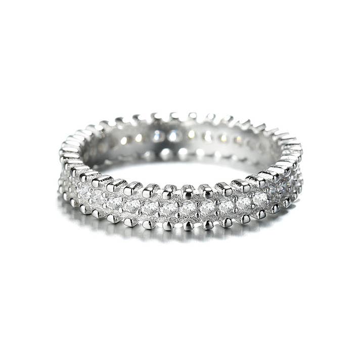 14K White Gold Eternity Ring with crystals for wholesale by Amy and Annette