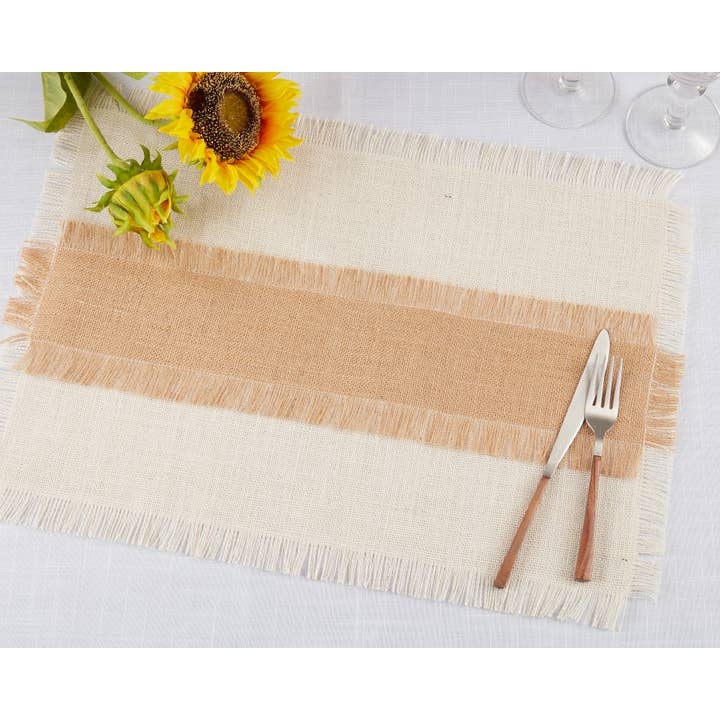Saro Lifestyle - Wholesale Placemat - Banded Jute Placemat1