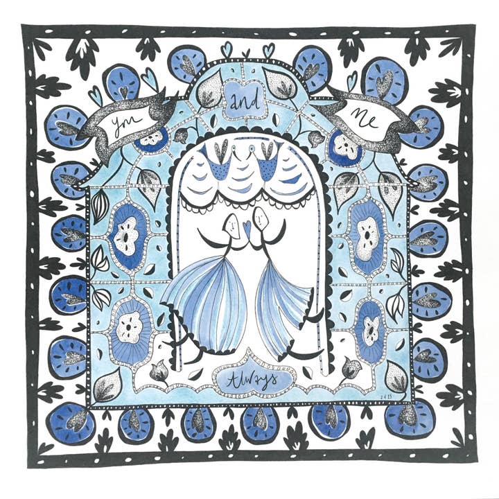 Tu e Eu, Sempre - Cartão de Felicitações Ilustrado por atacado de Hello Magpie