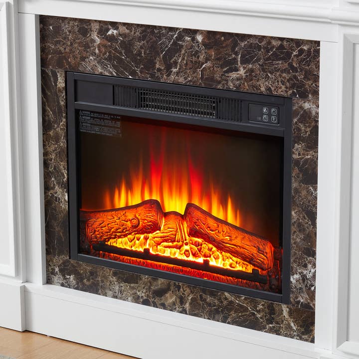 39F Inc. - Wholesale Fireplace Mantel - Only Mantel (NOT INCLUDED 23' FIREPLACE)--White, 45.6'W*11.8'D*40'H7