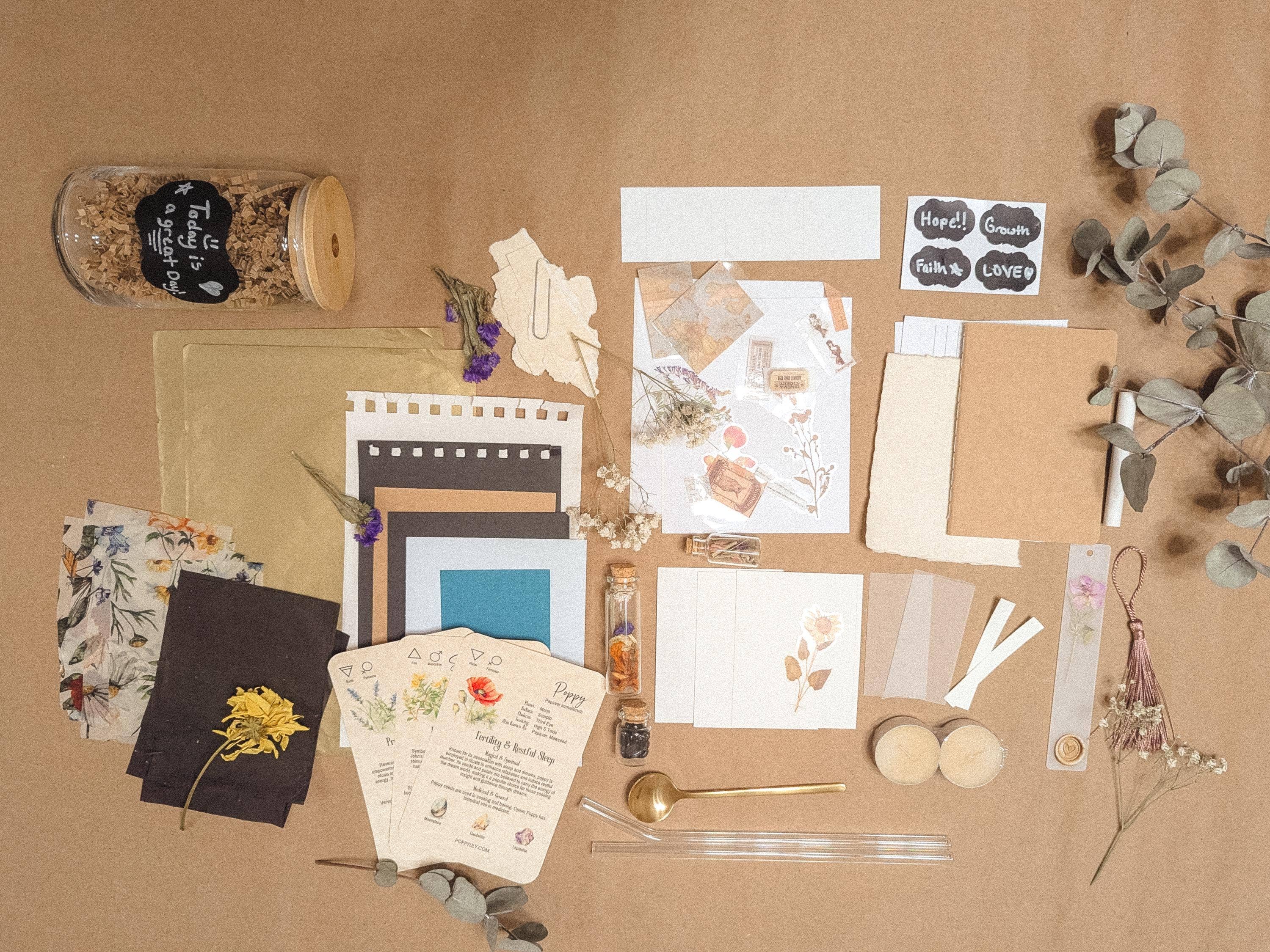 Poppy+Lily - Vendita all'ingrosso Kit per lavoretti fai da te - Kit Diario di Erboristeria: Segnalibro, Adesivi, Tazza1