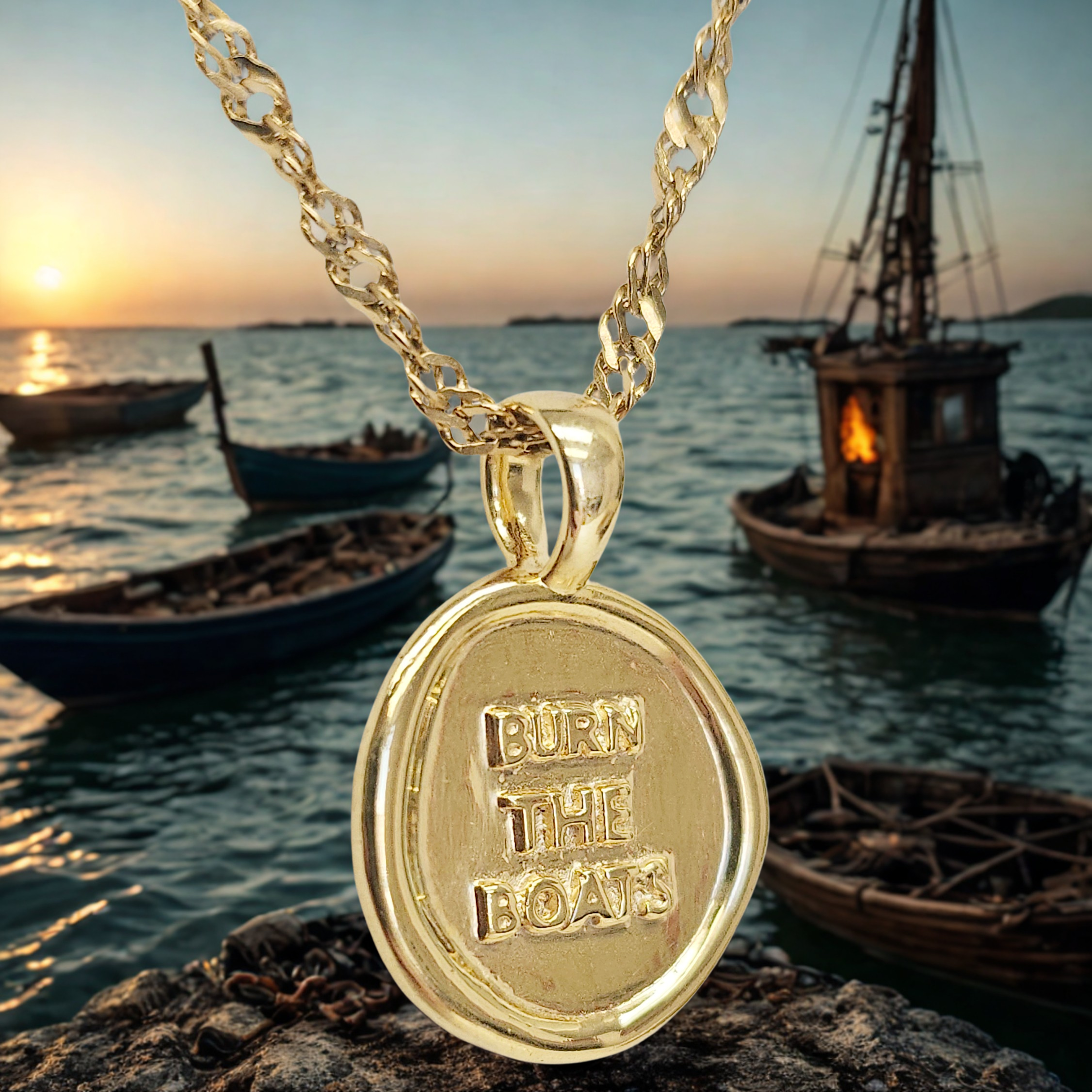 Lat & Lo - Wholesale Individual Charm/Pendant - All-In Pendant Charm | "Burn the Boats"4