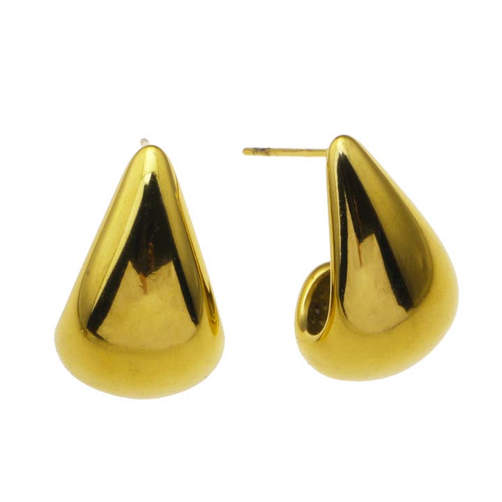 Clous d'oreilles légers en forme de larme au look épais pour la vente par HACKNEY NINE