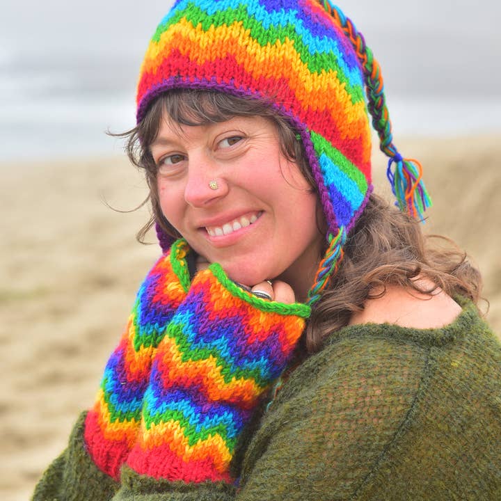 Zig Zag Asian Collection - Wholesale Beanie - Women's - Zig Zag Knit Wool Trapper Beanie Hat