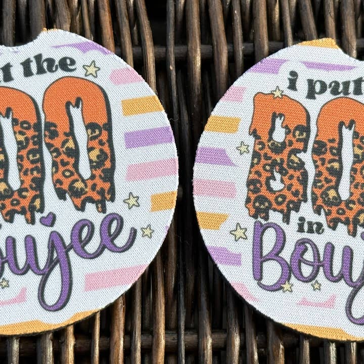Mettez The Boo dans Boujee Car Coasters pour la vente par Evie Rose