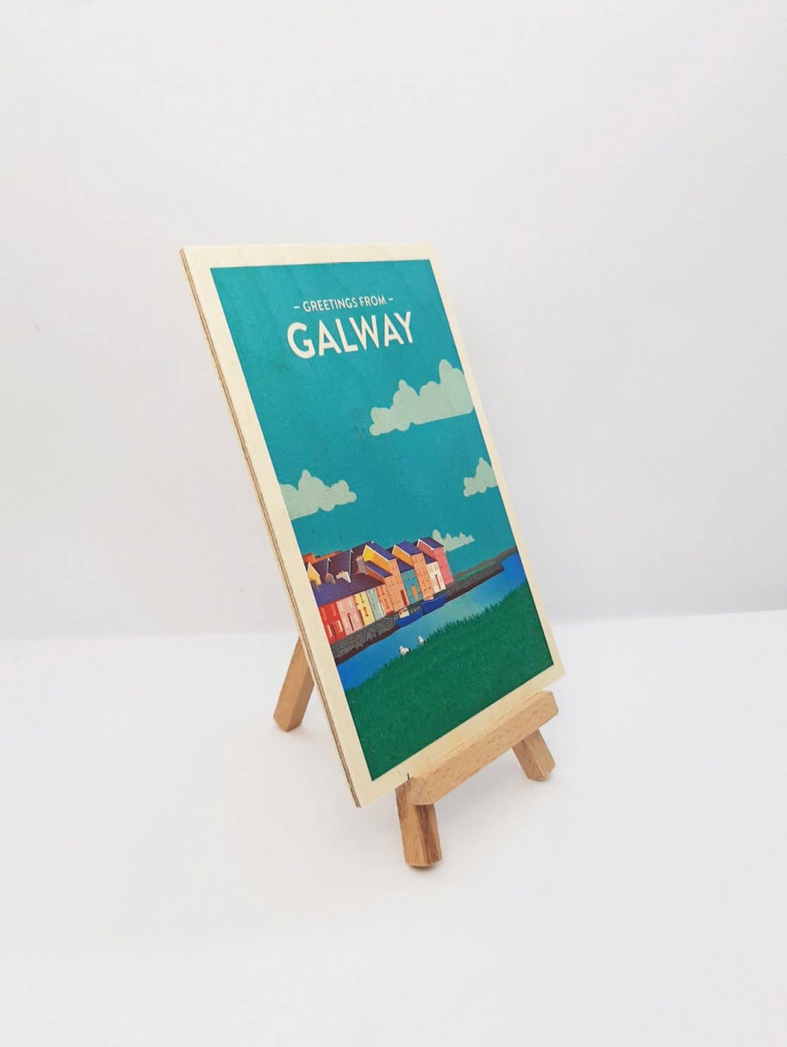 Hapenny Design - Wholesale Postcard - Galway Ireland Wooden Postcard3