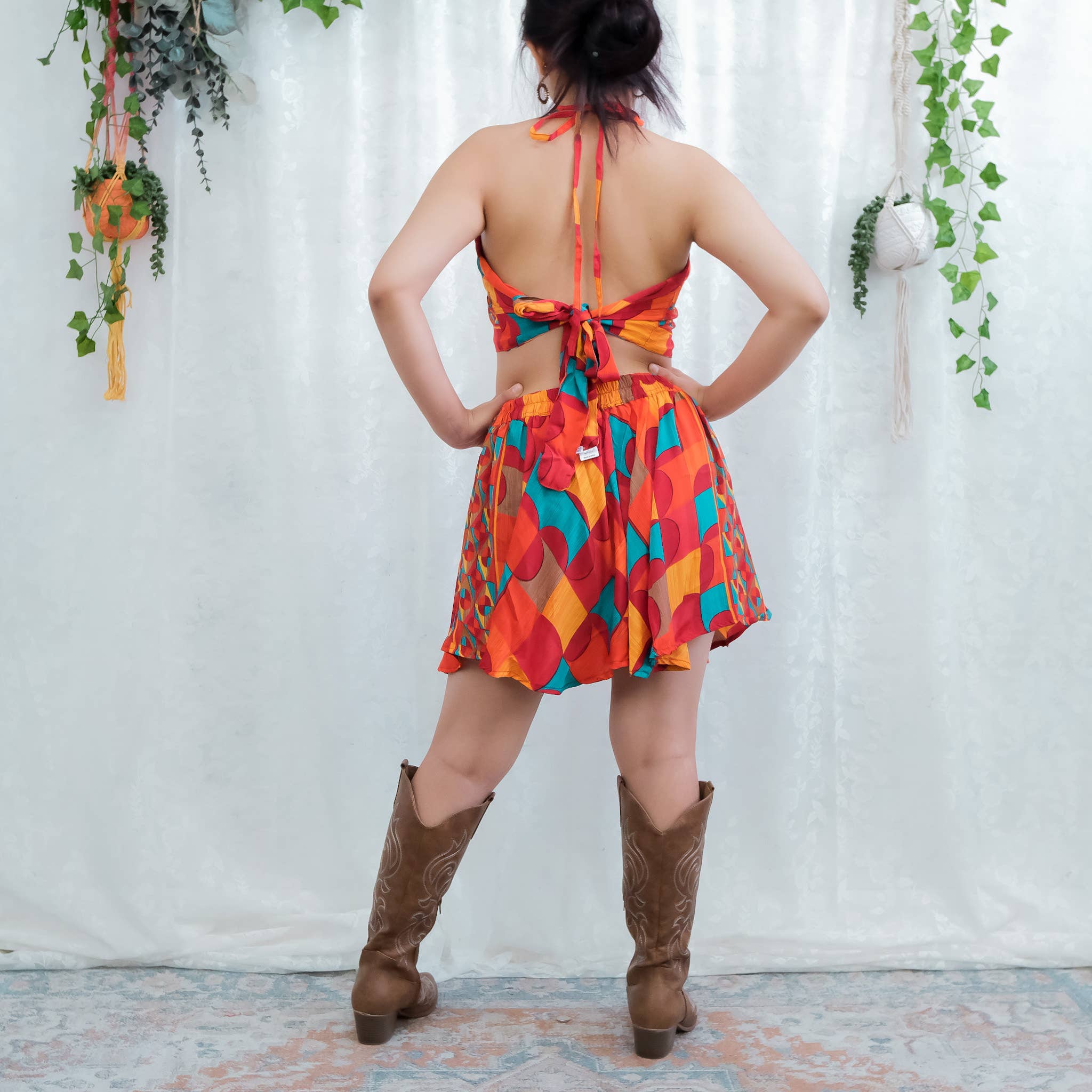 Karma Nepal Crafts – wholesale Top & short set (NOT loungewear) – Women’s – Boho Hippie Festival Two Piece Shorts with Halter Top5