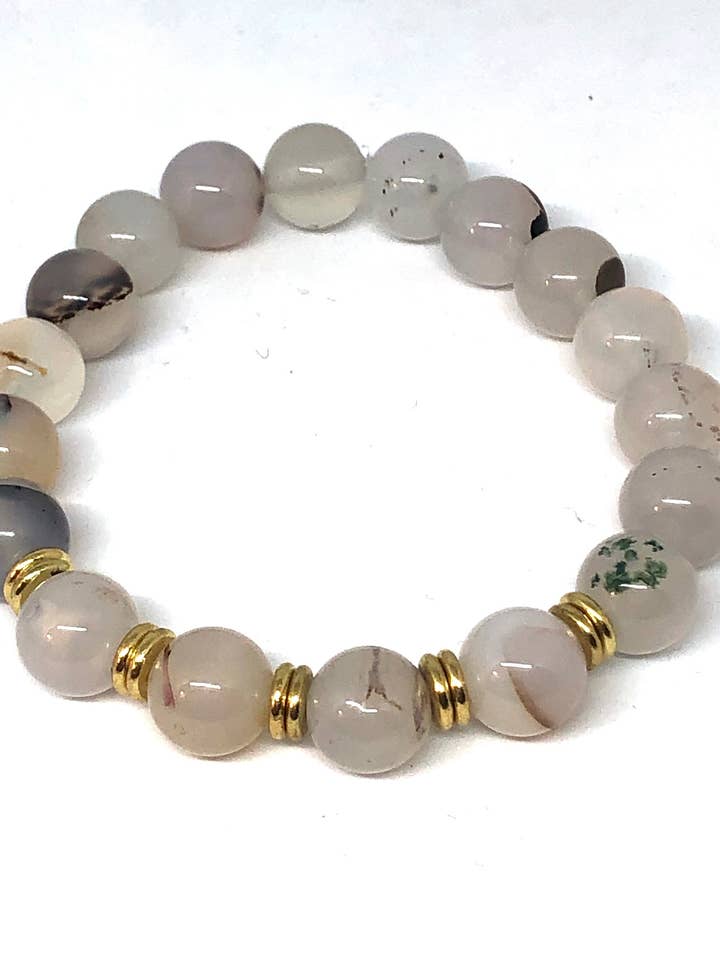 Natürlicher Achat und Gold Akzent Layering Armband für den Großhandel von Inspiration Beads