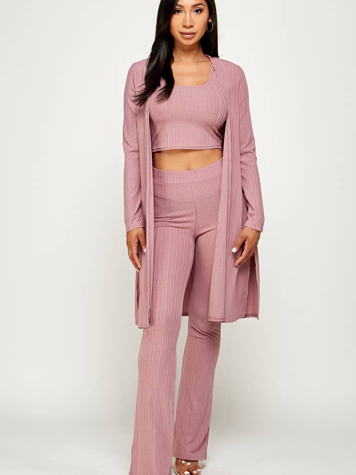 3 Pieces Ribbed Set for wholesale by Spring Haze Inc.