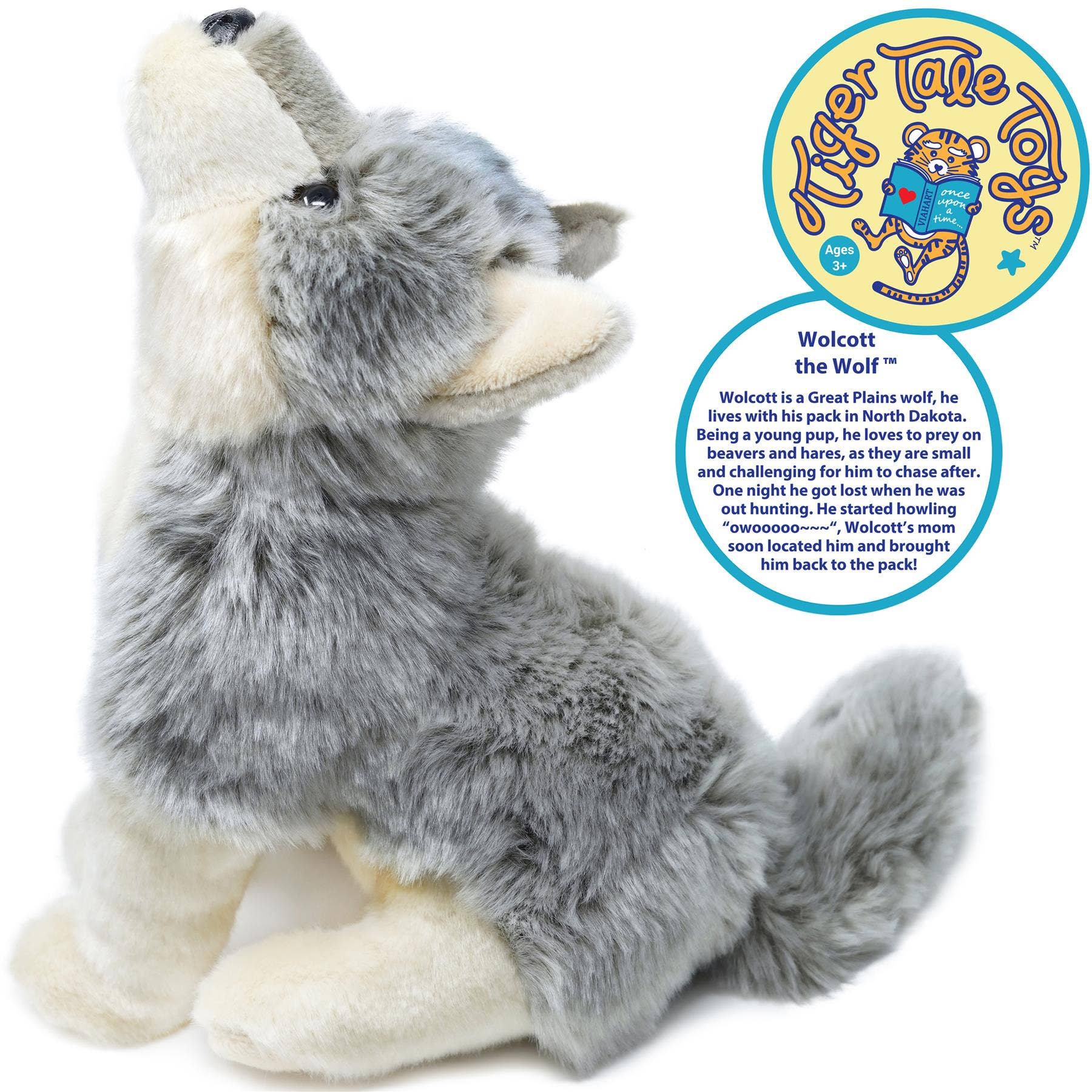 VIAHART Toy Co. - Wholesale Stuffed/Plush Toy - Kids & Baby - Wolcott the Wolf | 11 Inch Stuffed Animal Plush2