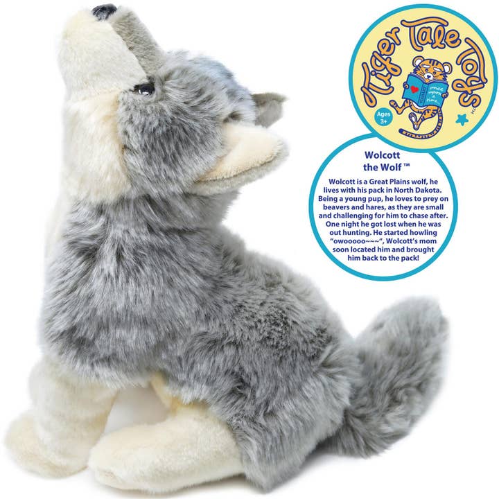 VIAHART Toy Co. - Wholesale Stuffed/Plush Toy - Kids & Baby - Wolcott the Wolf | 11 Inch Stuffed Animal Plush2