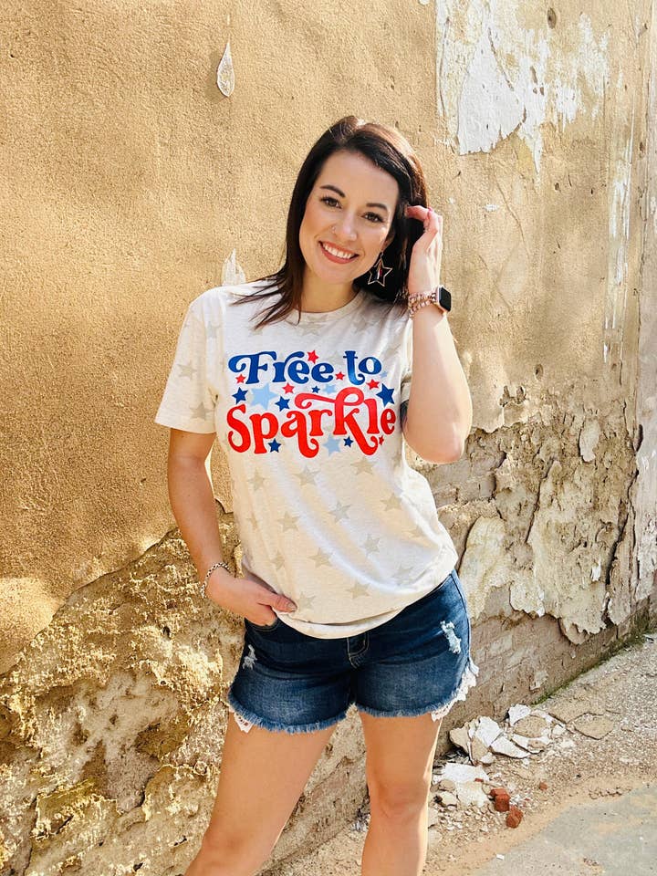 Free To Sparkle Graphic Tee for wholesale by C&L Tees