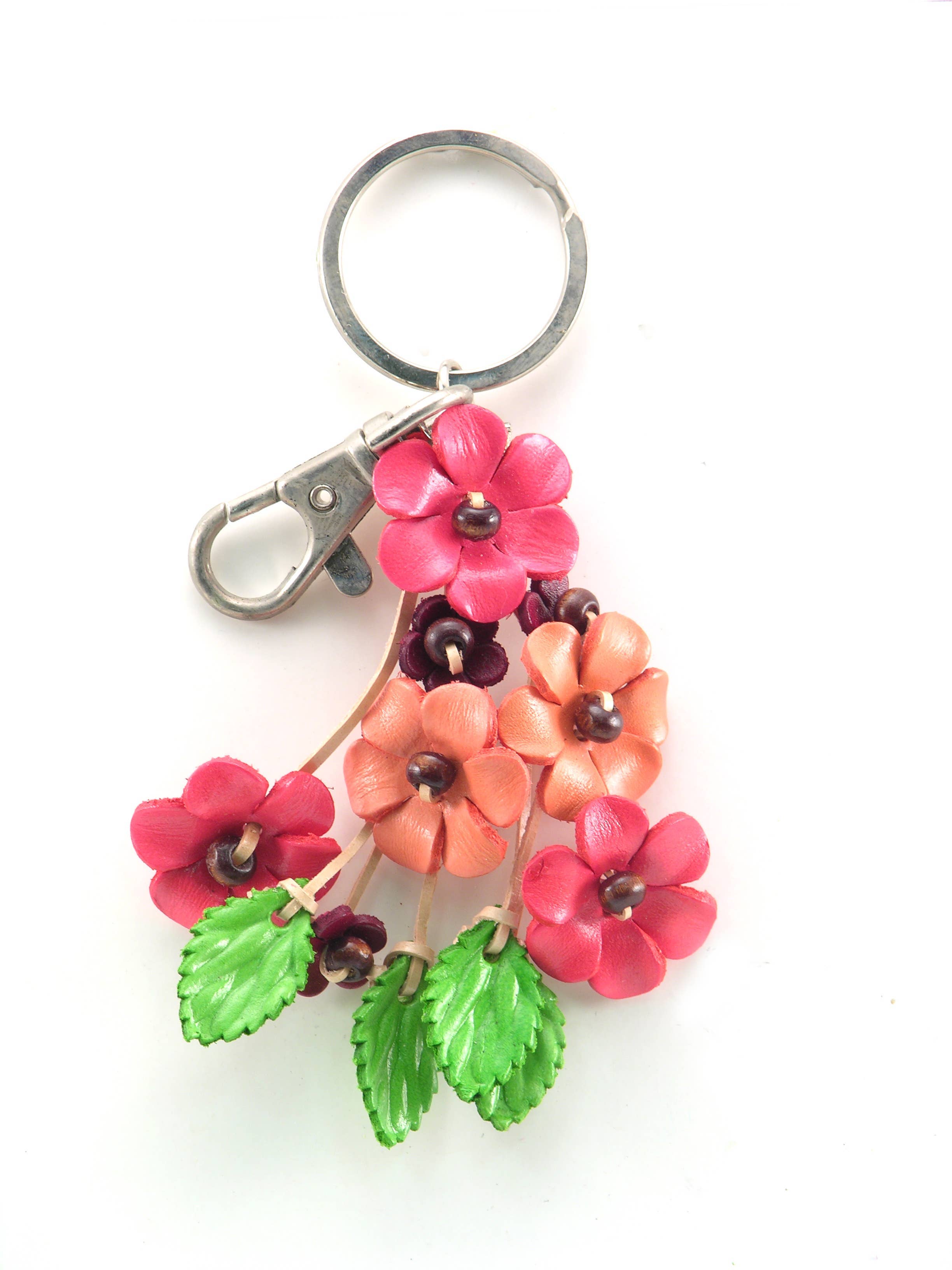 Sunflower Handmade leather inc - Wholesale Keychain - Women's - KP Style Assorted flower keychains/bag charm6