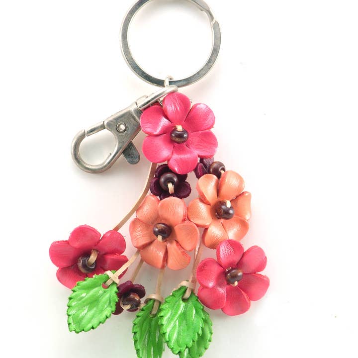 Sunflower Handmade leather inc - Wholesale Keychain - Women's - KP Style Assorted flower keychains/bag charm6
