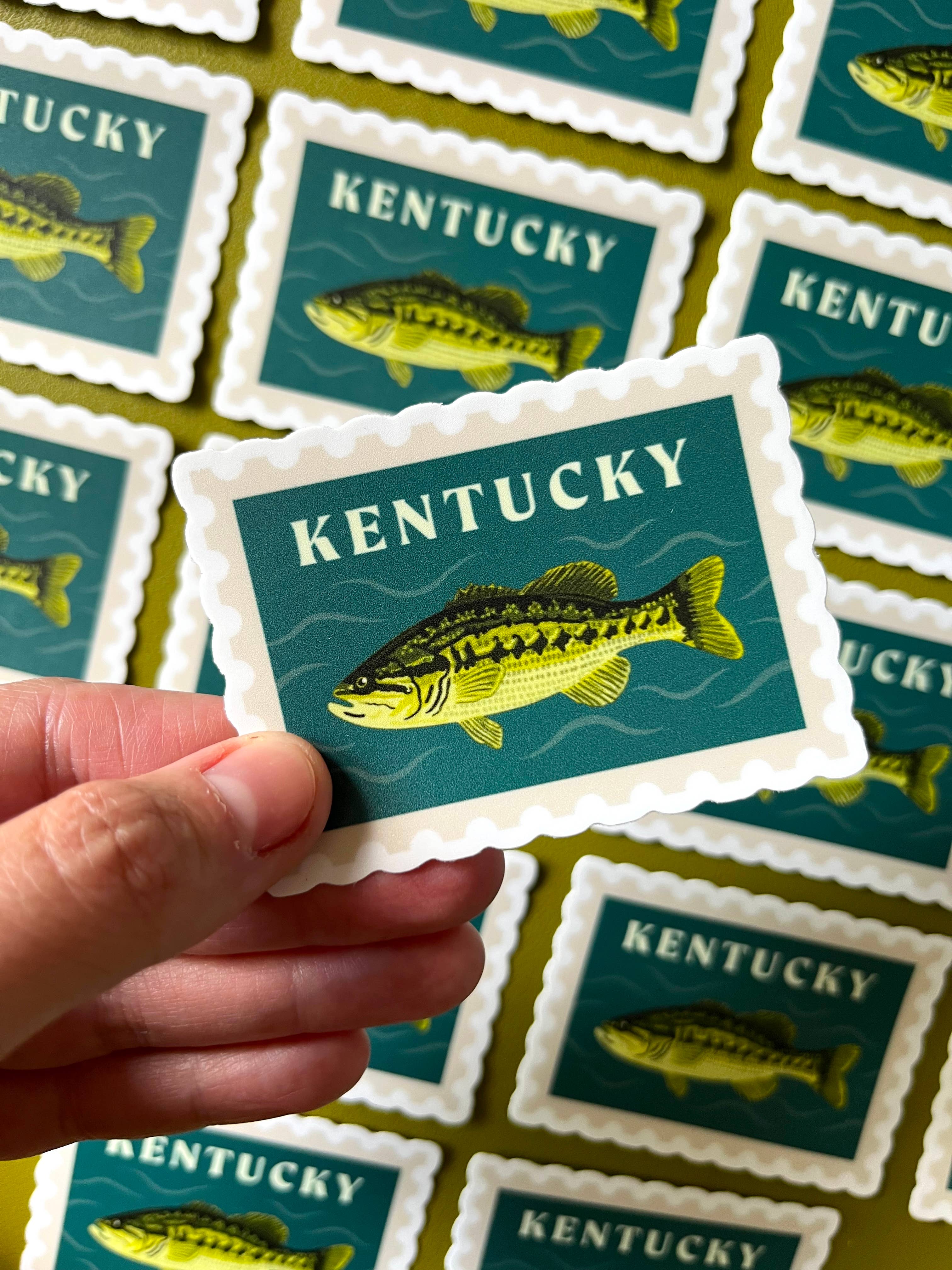 Jessica Holly Creative - Wholesale Sticker - Kentucky State Fish Stamp Style Vinyl Sticker, 2.5in 1