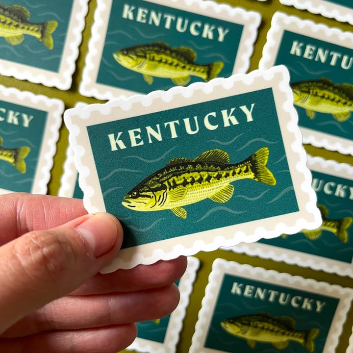 Jessica Holly Creative - Wholesale Sticker - Kentucky State Fish Stamp Style Vinyl Sticker, 2.5in 1