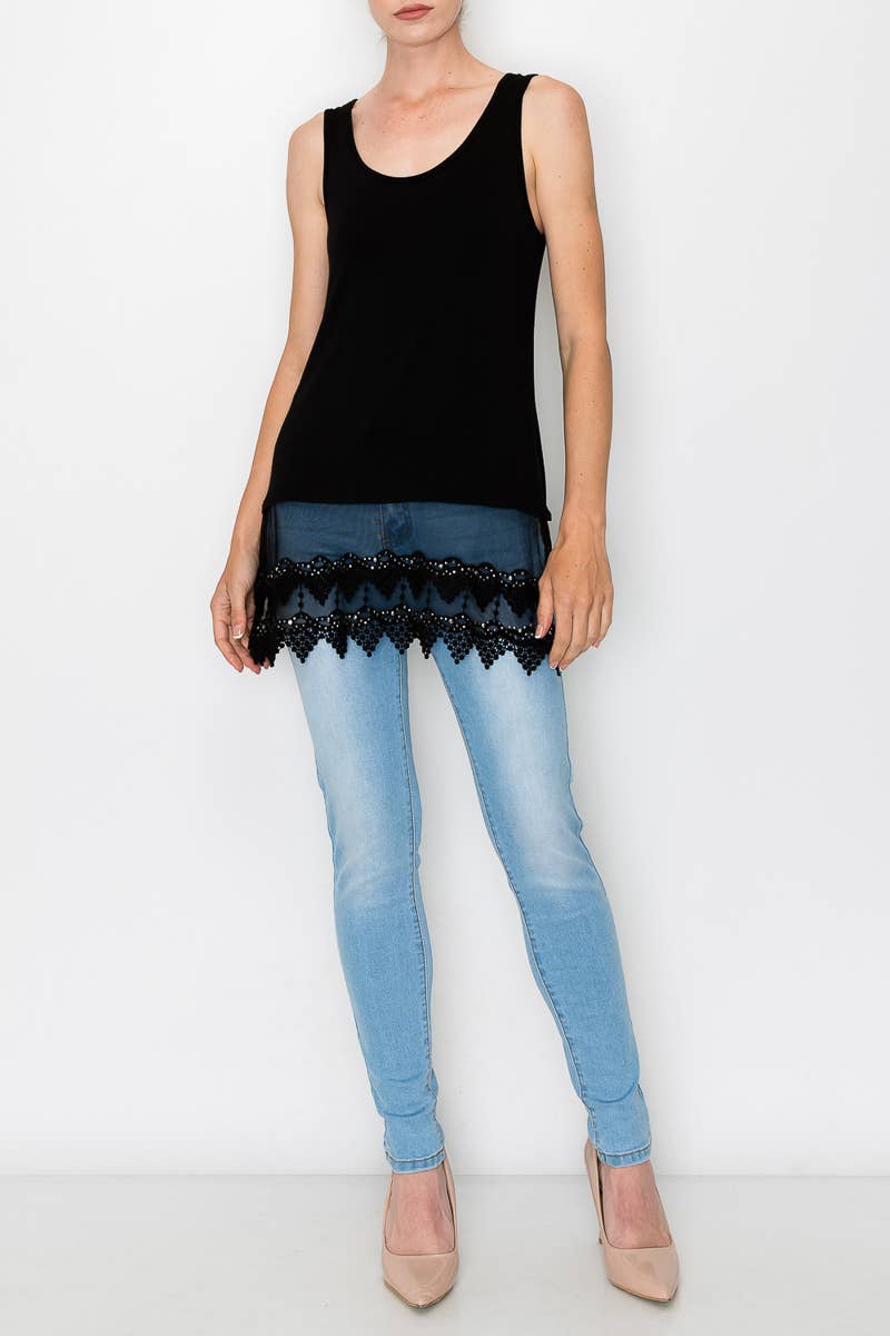 Origami Apparel ~  Lace and Crochet inspired – Großhandel Tanktop – Damen – TANKTOP MIT GLITZENDER SPITZE VERZIERT -T09 HOT FIX3