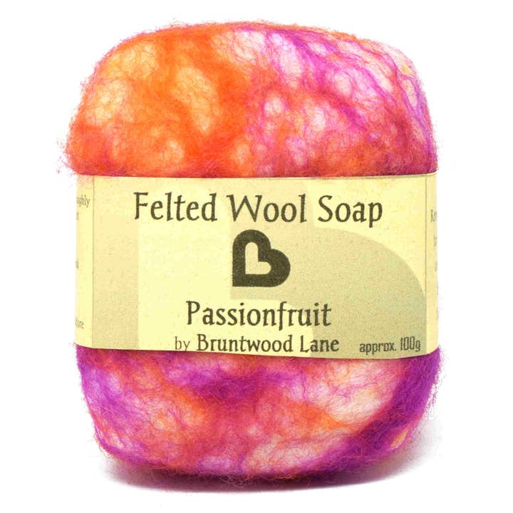 Passionfruit Felted Wool Soap for wholesale by Bruntwood Lane