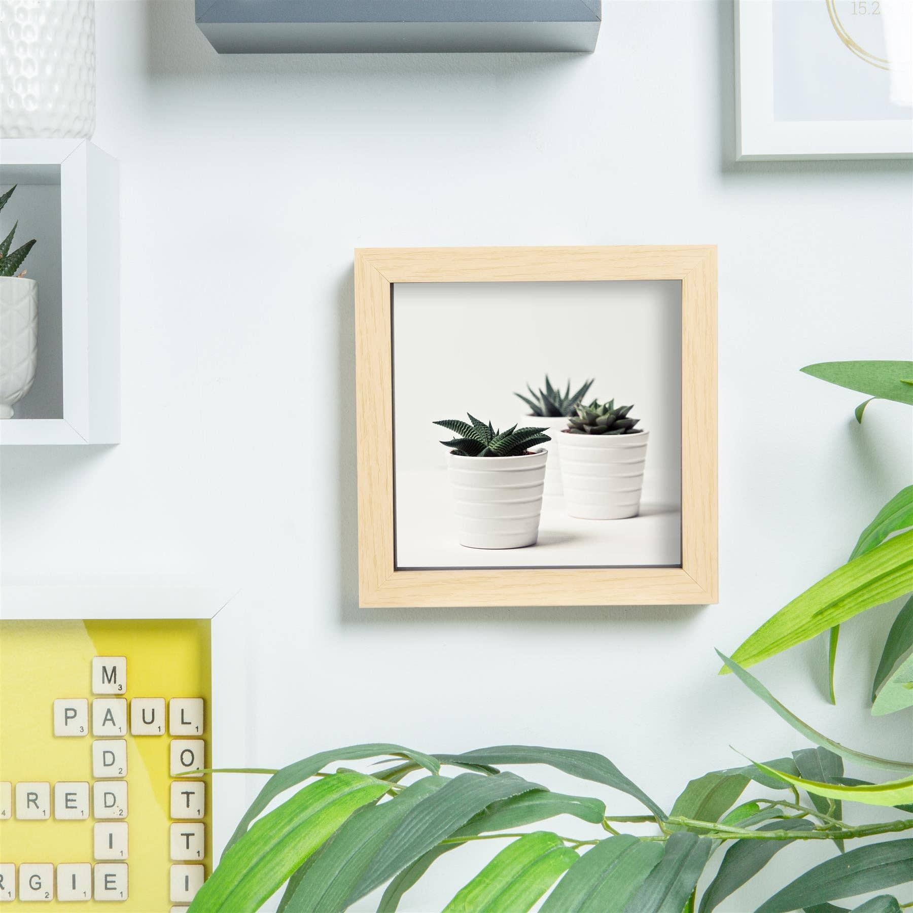 Rinkit Ltd - Wholesale Picture Frame - Nicola Spring 6" x 6" 3D Box Photo Frame - Light Brown1