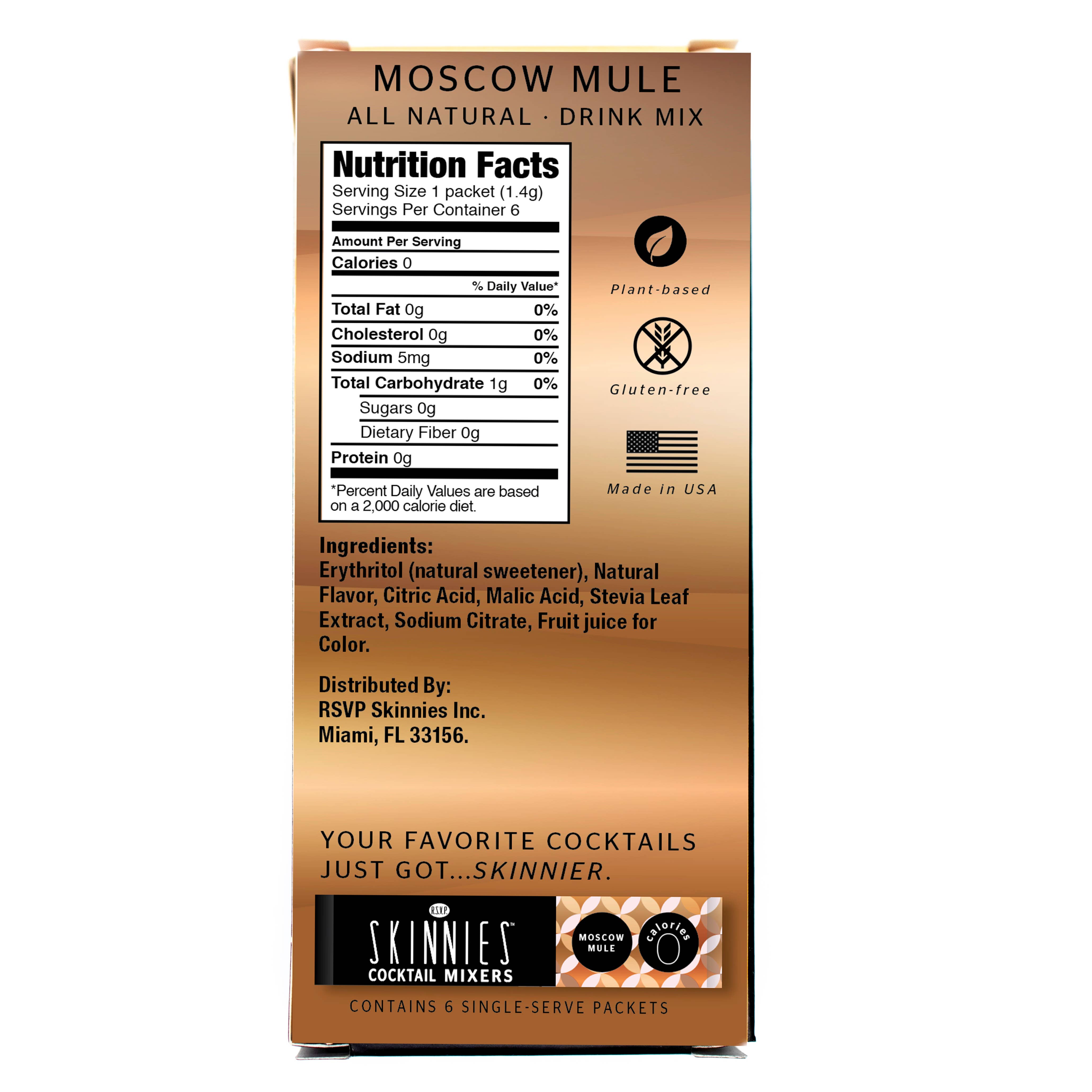 Wholesale Skinnies Moscow Mule 0 Sugar Cocktail Mixer (1 Box) for