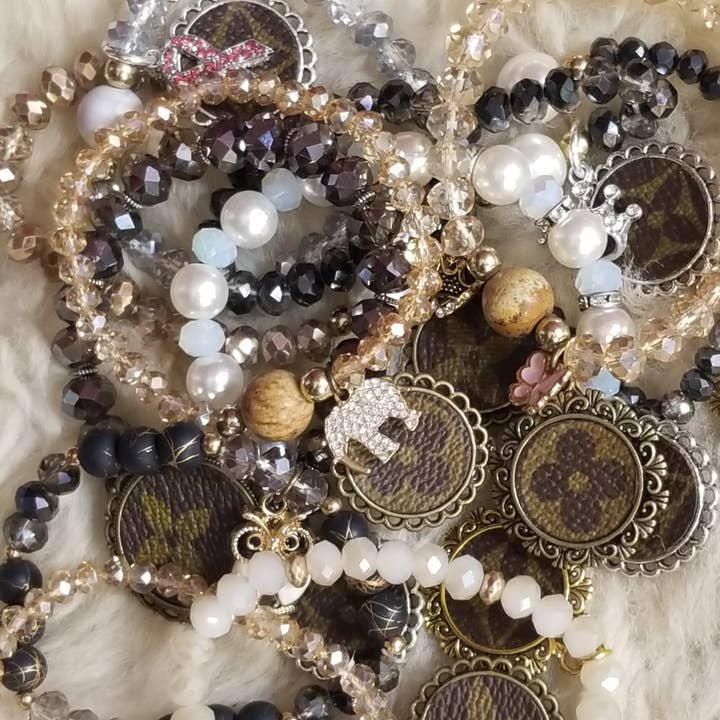 Upcycled LV single bracelets -mystery bundle for wholesale by Upcycled Always & Forever accessories