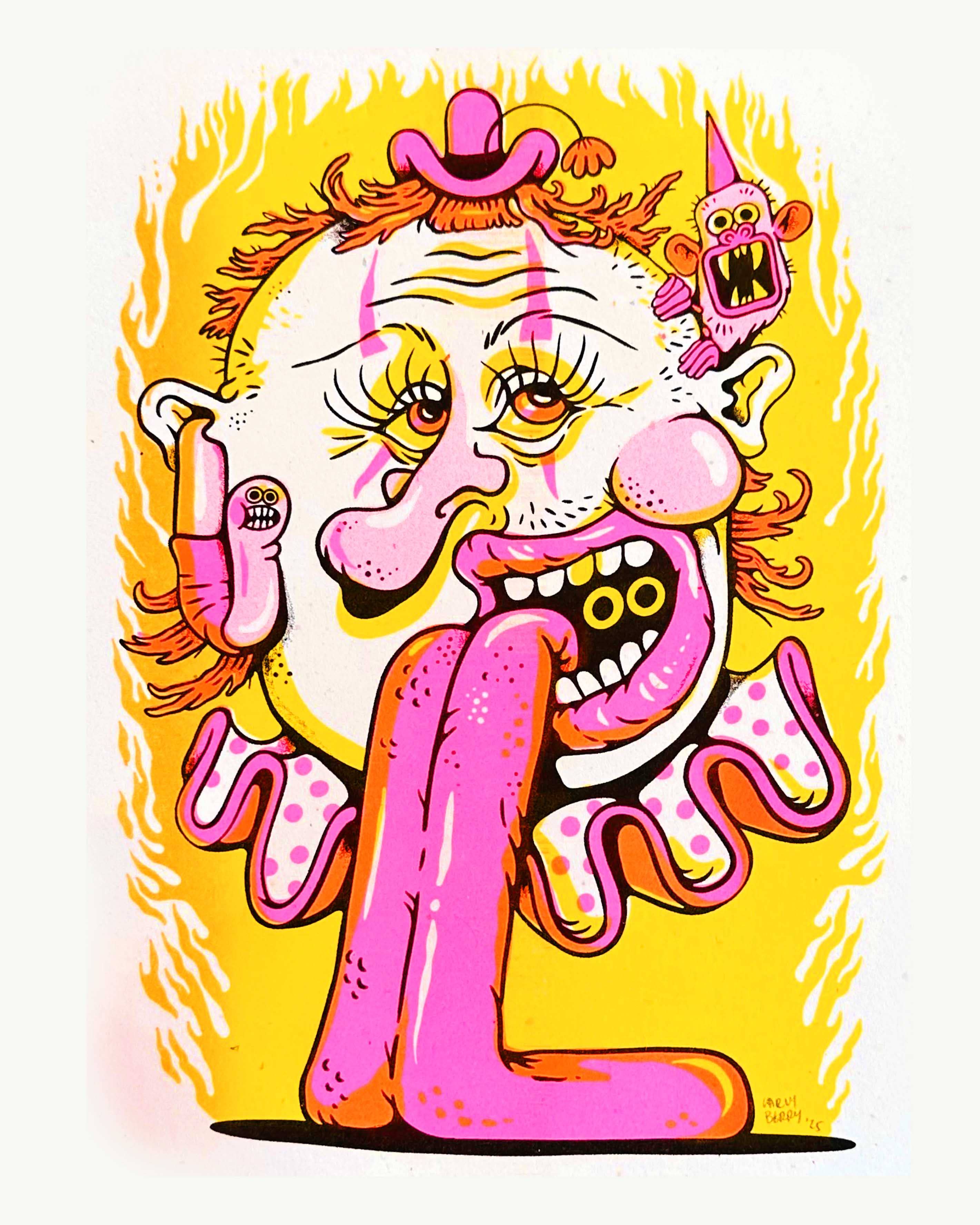 It's Not That Weird - Wholesale Art Print - Clown Riso Print4