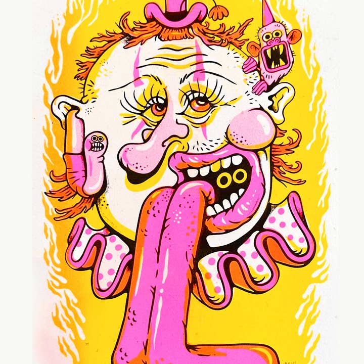 It's Not That Weird - Wholesale Art Print - Clown Riso Print4