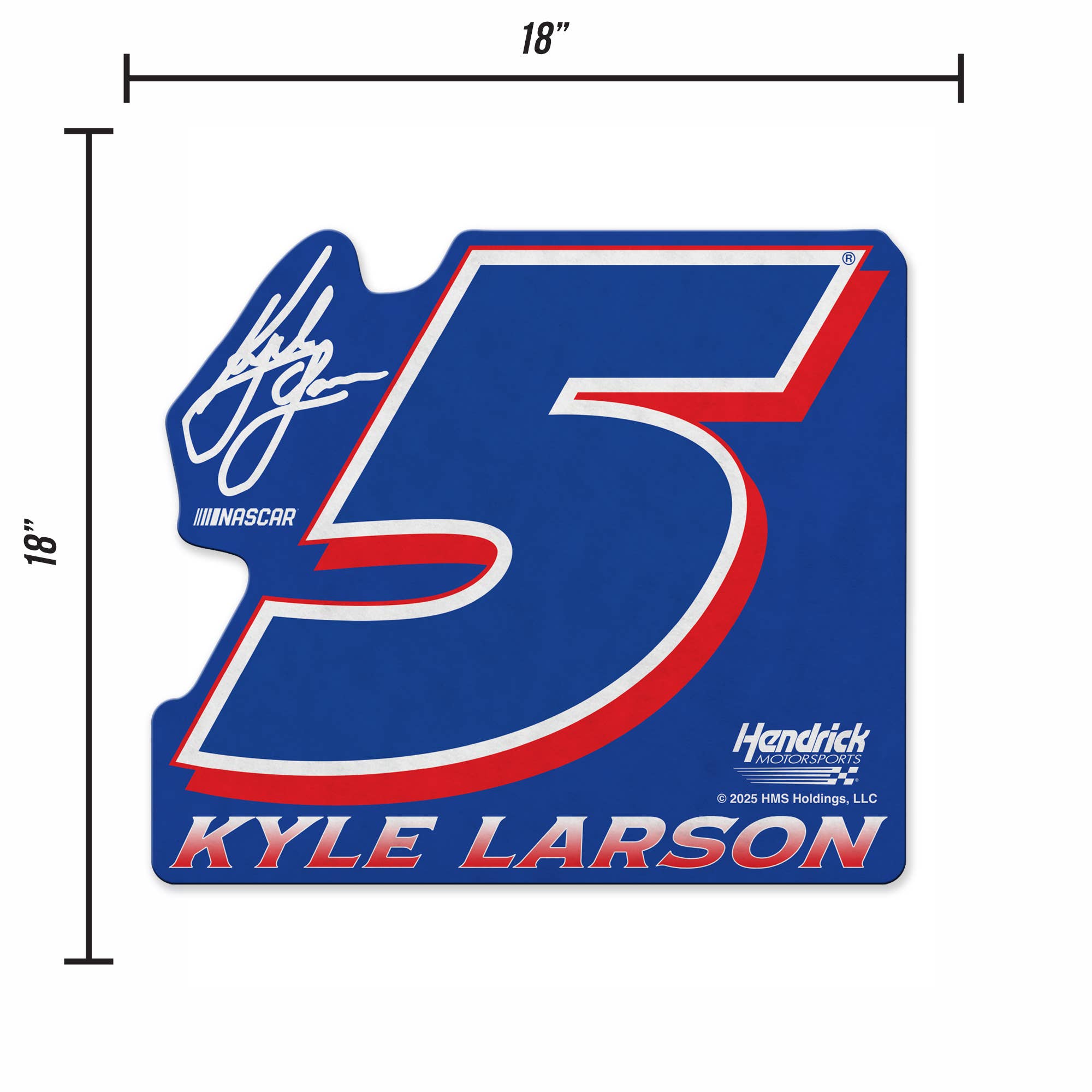 Rico Industries - Vente Pancarte - Fanion découpé en forme de NASCAR Racing Kyle Larson4