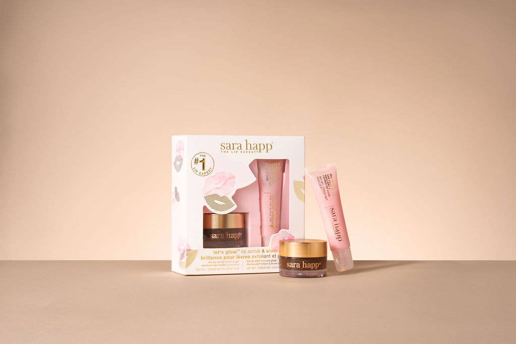 Sara Happ – wholesale Lip balm set – Let's Glow Lip Scrub & Shine Kit2