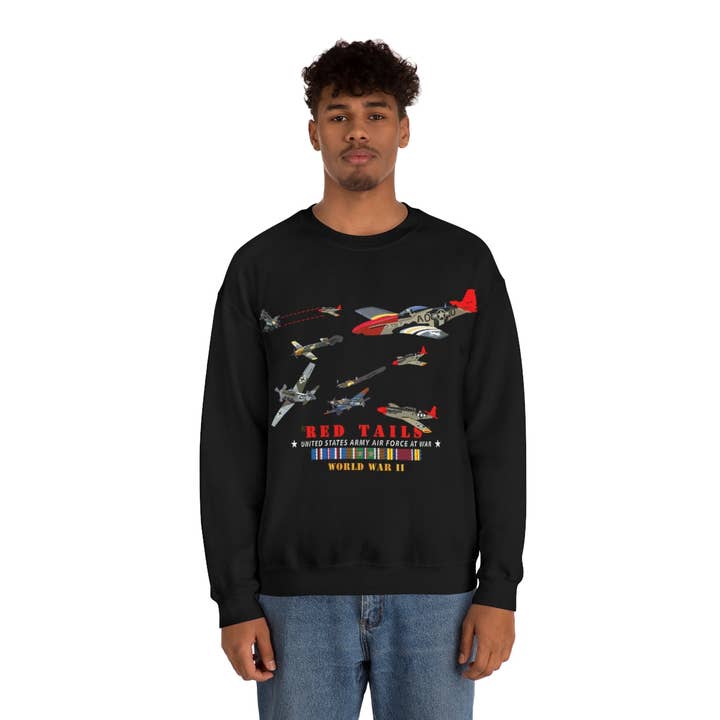 Unisex Heavy Blend Crewneck Sweatshirt - Army - AAC - 332nd Fighter Group - Red Tails - At War for wholesale by MIP