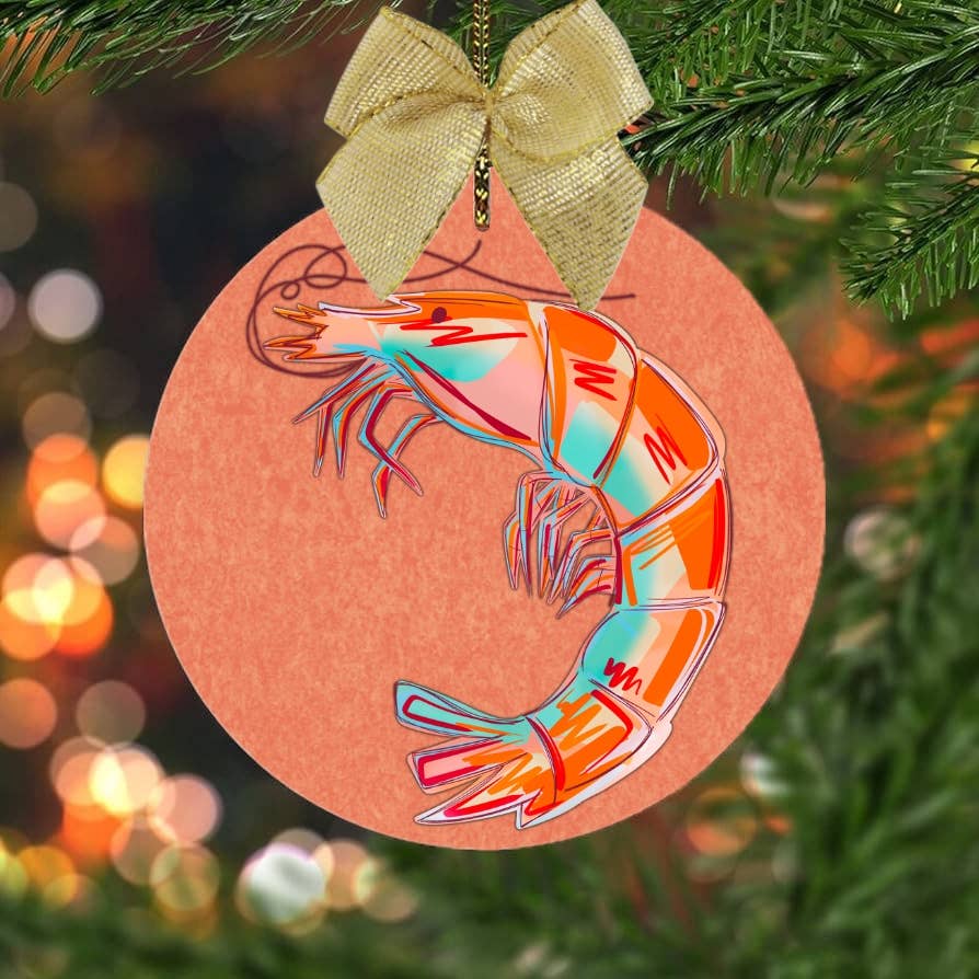on the Bayou - Wholesale Ornament - Coastal Christmas shrimp ornament  2