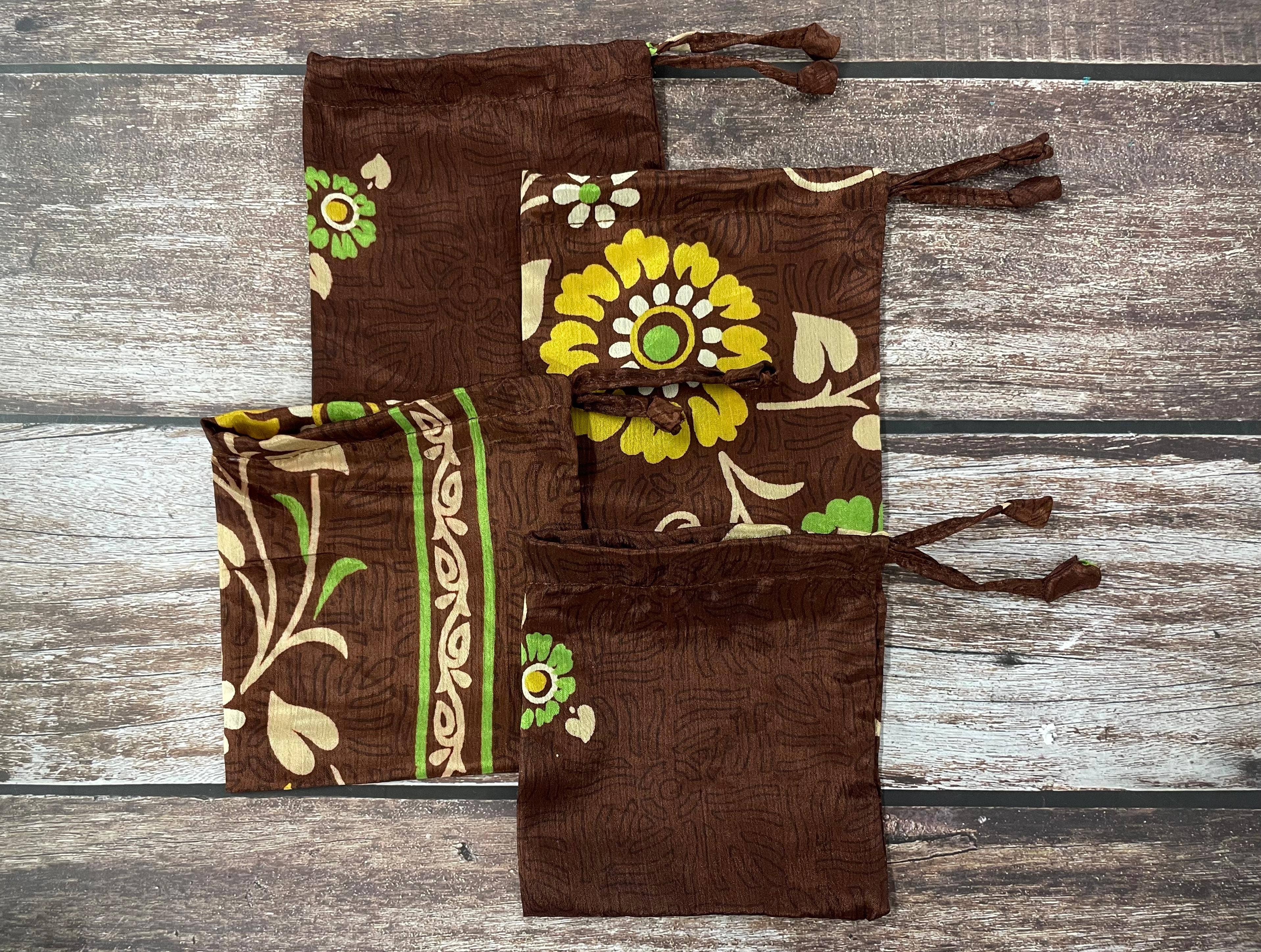 House of Kraft Jewelry & Accessories - Wholesale Gift Bag Set/Pack - Gift Pouches | Upcycled Silk Pouch | Pack Silk Gift Pouch43