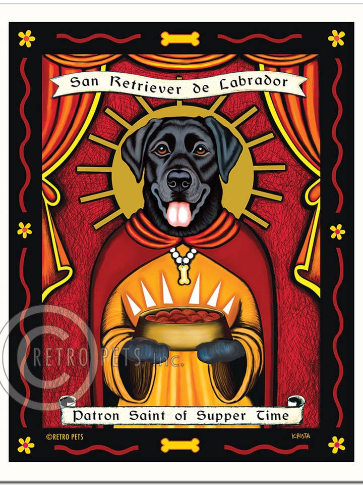 P-108 8x10 Print, Labrador «Black Lab Santo de la hora de la cena» para venta al por mayor de Retro Pets