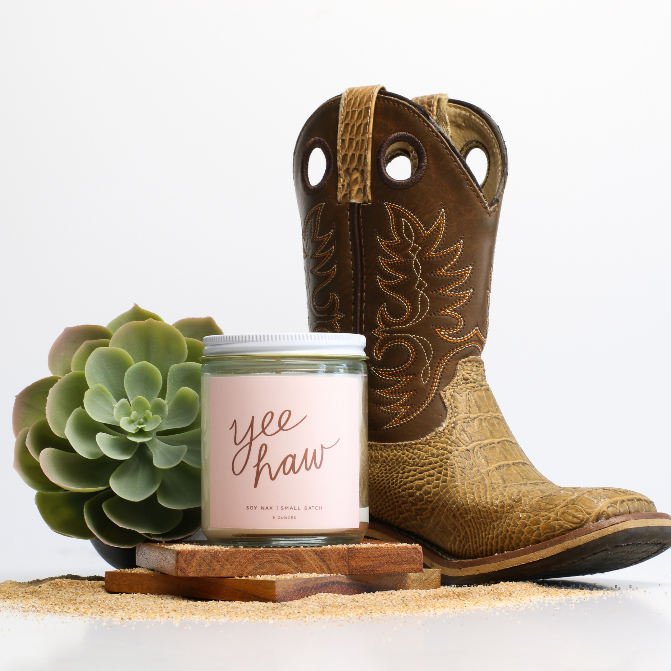 Poured Goods - Wholesale Jar/Filled Candle - Yee Haw - Candle1
