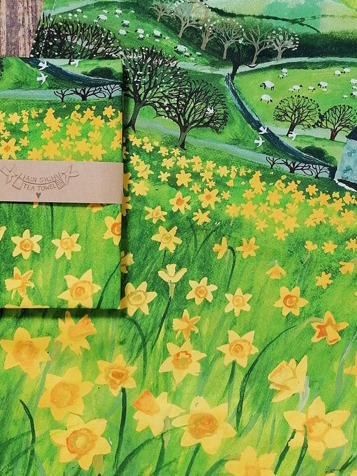 Daffodil Tea Towel for wholesale by Driftwood Designs