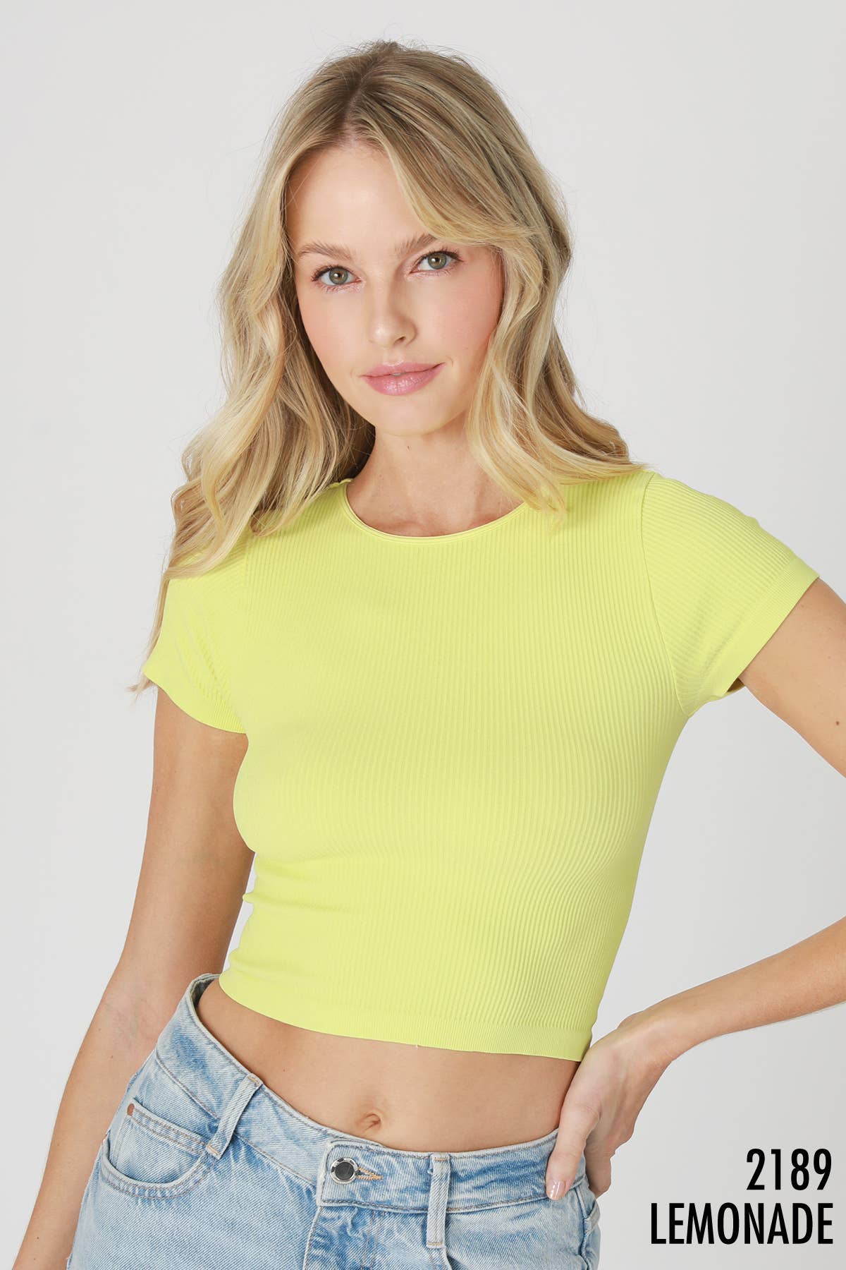 NIKIBIKI - Wholesale Knit Top - Women's - NS8232- Ribbed Baby Tee32