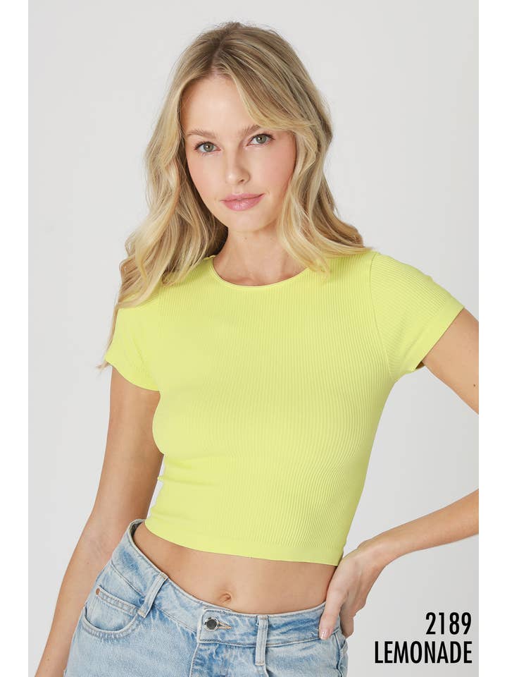 NIKIBIKI - Wholesale Knit Top - Women's - NS8232- Ribbed Baby Tee32