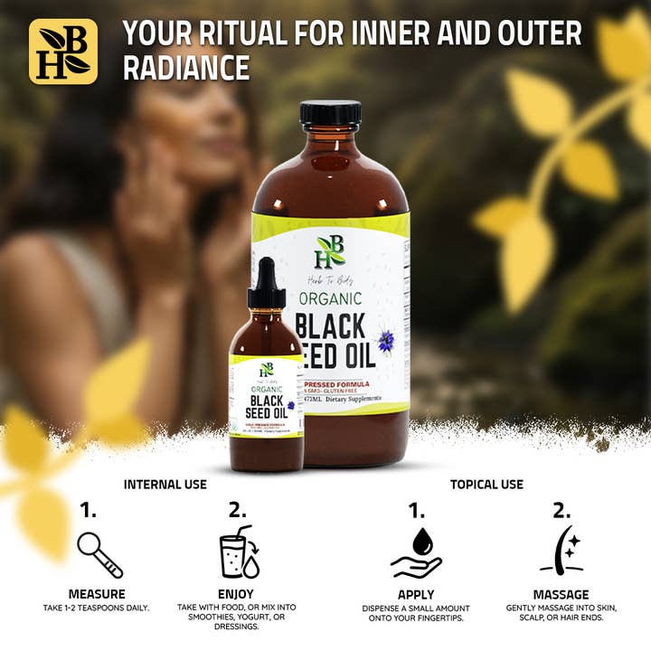 Herb To Body - Wholesale Oral Supplement/Vitamin - Organic Black Seed Oil (Cold-Pressed) - Bulk Wholesale Sizes17