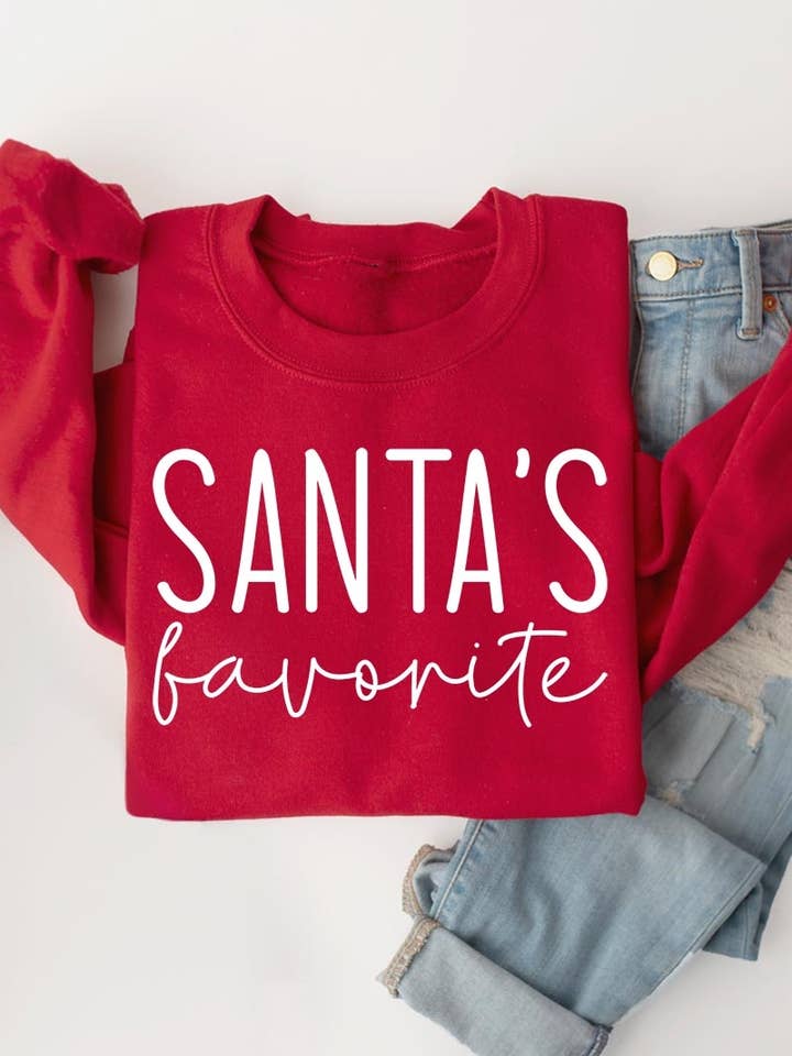 Sudaderas de forro polar estampadas favoritas de Papá Noel para venta al por mayor de COLORBEAR