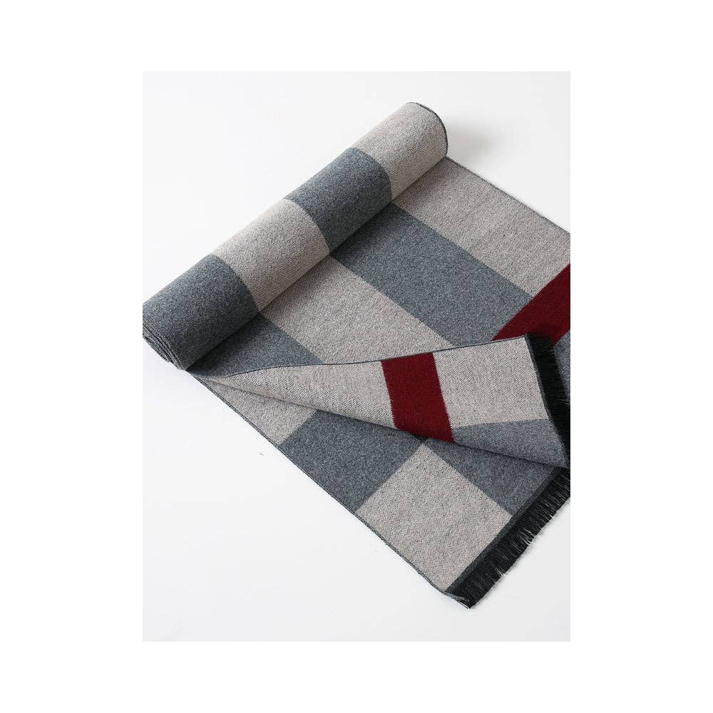 GRAY Keep Warm In Autumn Winter  Men's Scarf for wholesale on Faire1